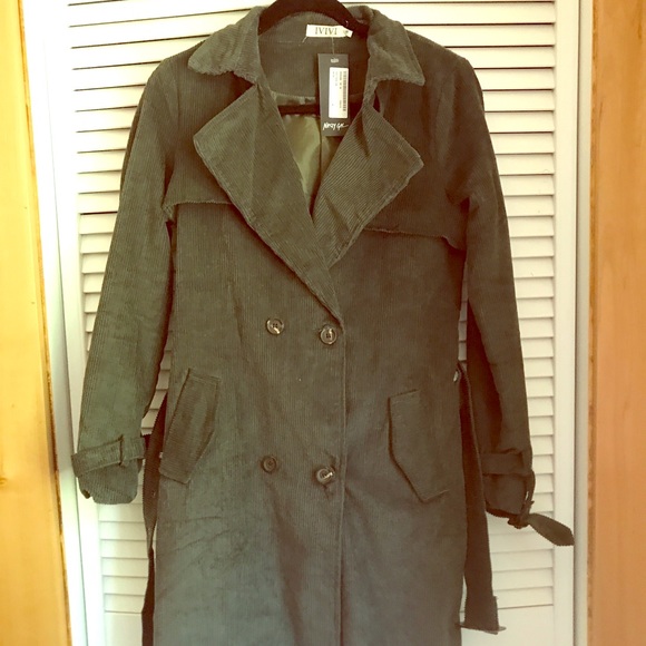Nasty Gal Jackets & Blazers - Long corduroy trench coat